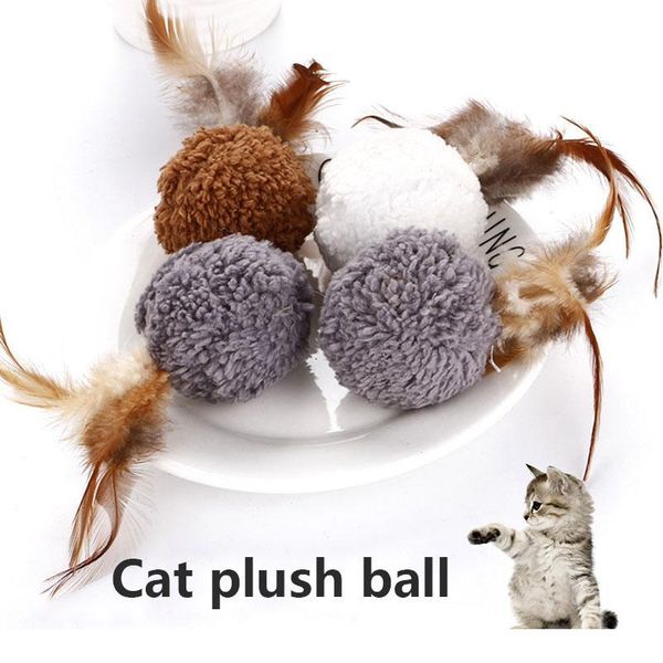 

funny pet cat toys ball feather mint toy cat teaser playing ball interactive training toys juguetes para gatos lb qylqyy