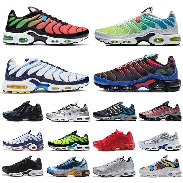 

new style mens tn plus women running shoes trainers triple black white hyper blue oreo smoke grey camo worldwide outdoor sports sneakers