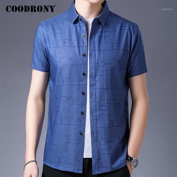 

coodrony brand shirt men fashion business casual shirts mens korean clothes spring summer short sleeve camisa masculina c6039s1, White;black