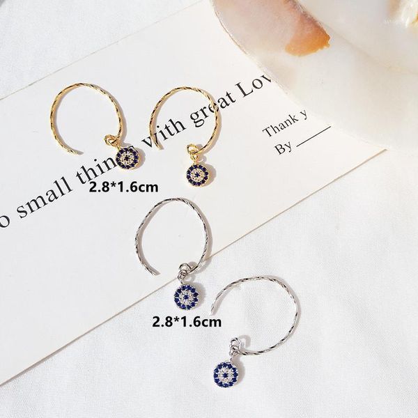 

stud golden evil eyes 2021 rushed pendientes earing brinco fashion cubic zircon earrings for women jewelry1, Golden;silver