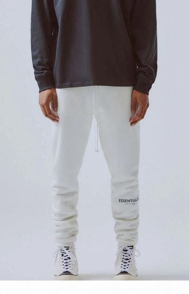 

19ss fog fear of god essentials letter embroidery high street sweatpants 3m reflective vintage color fashion sport outdoor fitness hfsskz003, Black