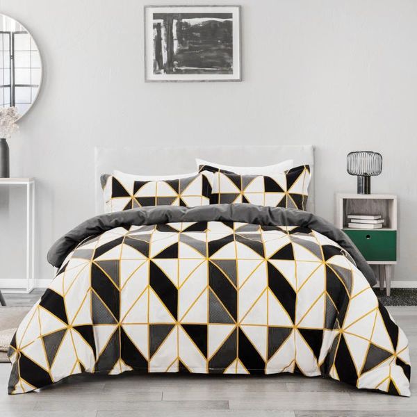 

bedding sets brief style geometric set pillowcase us twin eu double comforter quilt cover home decor adults bed duvet