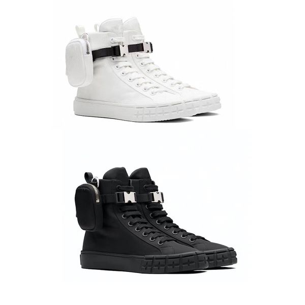 

men sneakers wheel re-nylon high r shoes combat boots platform sneakers outdoor flat cloth lace-up runner trainers 35-44 260, Black