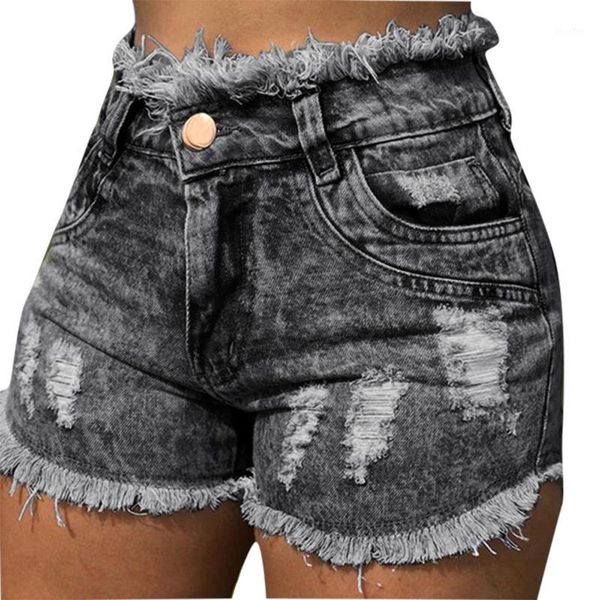 

original summer shorts summer women fashion pocket hole jeans female high waist shorts 201, White;black