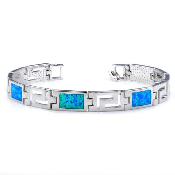 

link, chain cool blue fire opal bracelet for men, Black