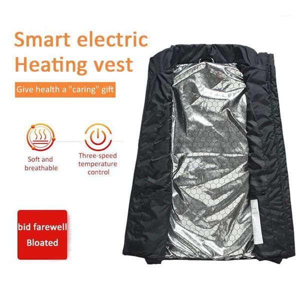 

usb heated vest warm winter warm electric men women heating coat thermal 9 heating zones1, Black;white
