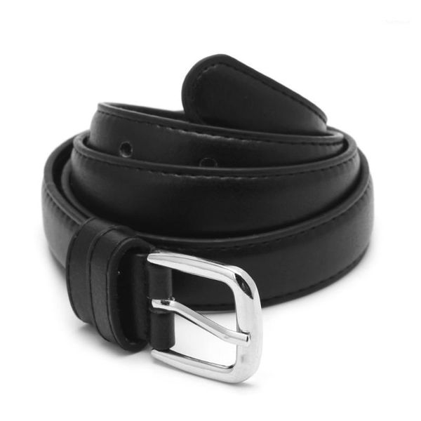

super fired belt fashion women belts genuine leather metal pin buckle waist belt waistband 110 cm simple narrow1, Black;brown