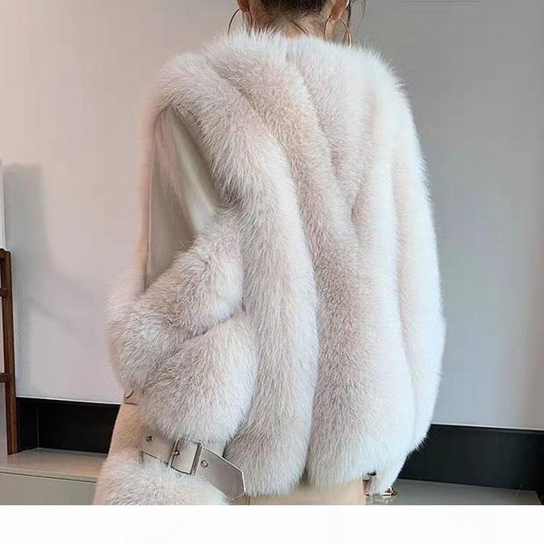 

women winter real fur coat short long sleeve natural fur jacket outwear with genuine sheep leather thick genuine, Black