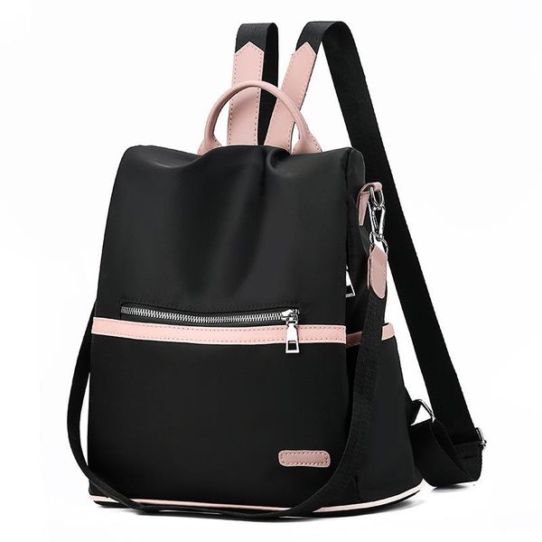 

backpack women black waterproof nylon school bags for teenage girls fashion travel tote 2021 casual oxford m374