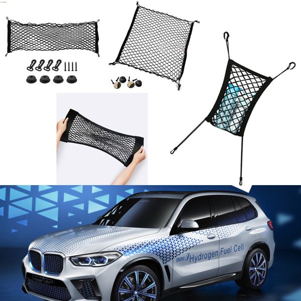 

for bmw i hydrogen next model auto car black rear trunk cargo baggage organizer storage nylon plain vertical seat net