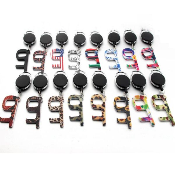 

portable keychain elevator buttons contactless tool door handle key grip safety protection isolation no-touch opener car ring dhf1340