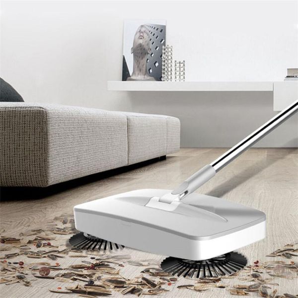 

hand push sweepers magic broom stainless steel sweeper with 6 pcs microfiber washable pad machine dustpan mop household cleaning tools1