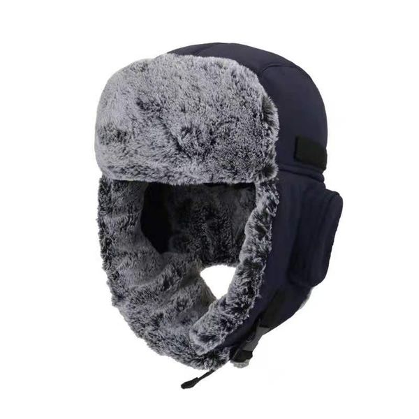 

lei feng hat men's winter ear protection warm and cold hat women plus velvet thick windproof face and neck mask ski cap2021gh, Black;white