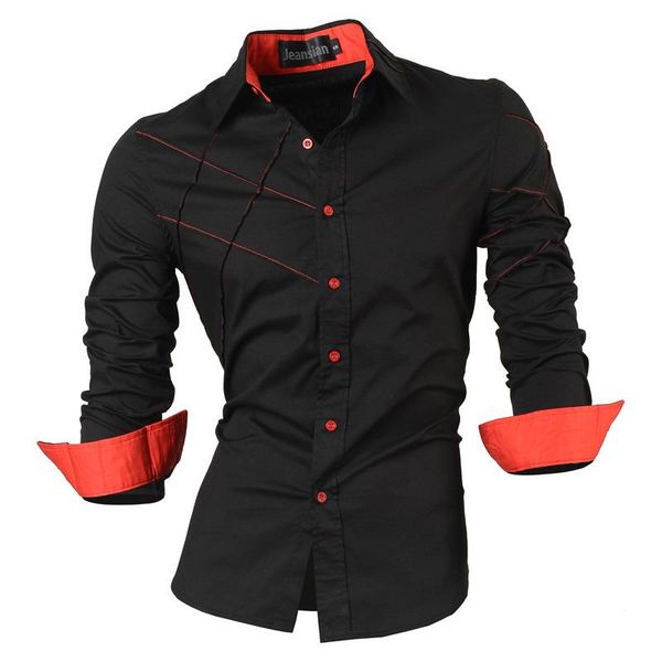 

men's fashion dress casual shirts button down long sleeve slim fit designer tattoo lion 107, White;black