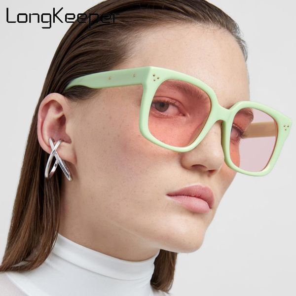 

2020 новые квадратные солнцезащитные очки женщины бренд дизайнер ретро мода заклепки солнцезащитные очки женские винтажные оттенки люнют-де, White;black