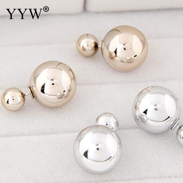 

stud simple round magnetic double side earrings for women man gold color no hole earring punk rock aretes joyas masculino bijoux, Golden;silver
