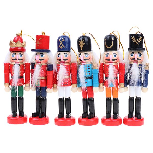 

2021 latest puppet christmas ornaments deskdecoration cartoons 12cm drawing walnuts soldiers band dolls nutcracker miniatures new