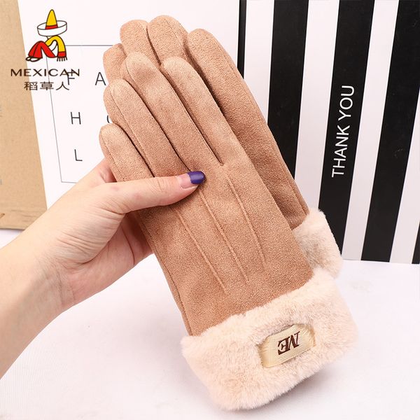 

scarecrow gloves women's warm autumn and plush lovely touch screen riding female winter anti cold cycling