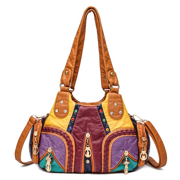 

2020 new bags of soft women great casual tote bag female leather shoulder sac