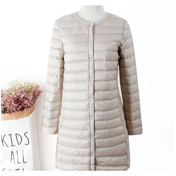 

2020 schinteon женщины пуховик ультра светло-белый утка вниз длинное пальто тонкий внутренний донец одежды тонкий осень новое поступление f, Black