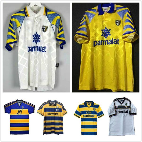 

parma 2001 2002 2003 home retro soccer jersey 95 97 98 99 nakata sukur cannavaro di vaio micoud almeyda vintage classic old football shirt, Black;yellow