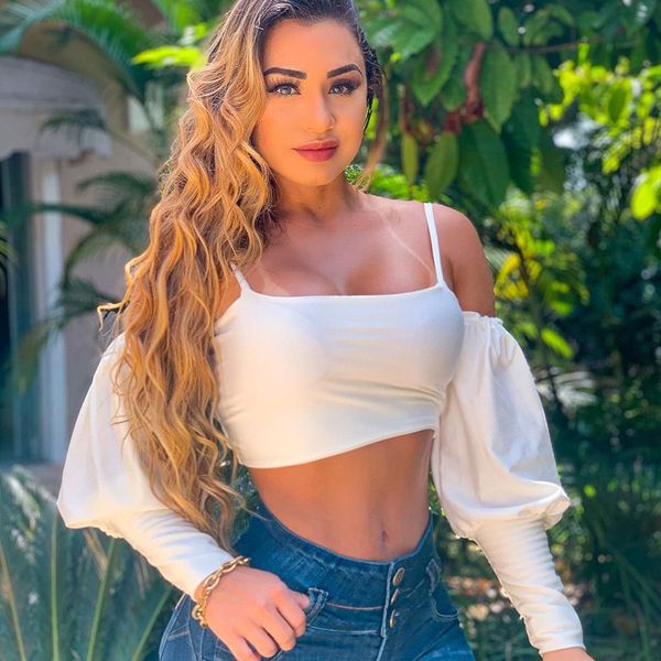 

suspender lantern sleeve women's open out navel vest