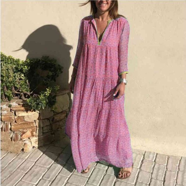 

Casual Dresses Women's Long Sleeved Bohemian Bottoming Dress Vintage Floral Summer Elegant Retro Boho Vestidos HP08, Black;gray