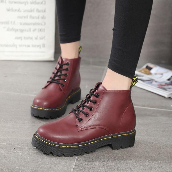 

2021 winter shoes woman warm snow boots women pu leather ladies ankle boots outdoor thick bottom tooling pink booties, Black