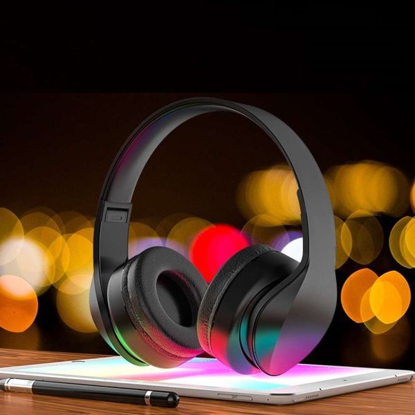 

2021 new music bluetooth headset wireless 5 mobile learn can folding black fashion ing