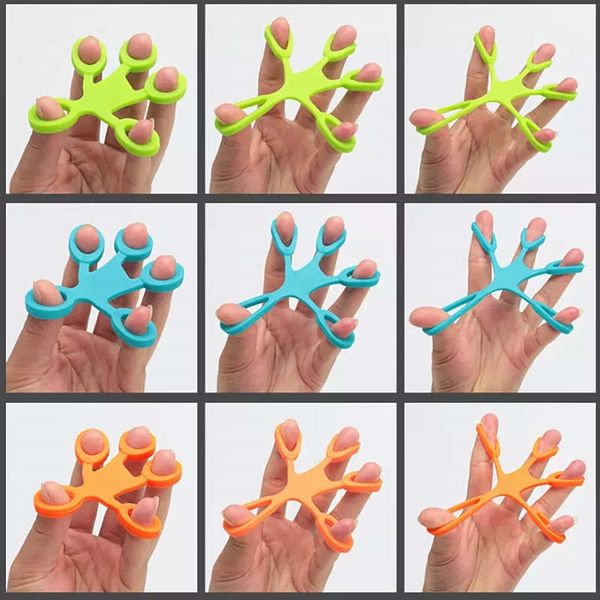

finger grip silicone ring exerciser antistress resistance band fitness stretcher 3 levels finger sensory toy for autism adhd