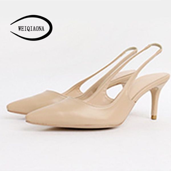

dress shoes weiqiaona 2021 spring brand design women pointed toe summer sandals high heels party ladies1, Black
