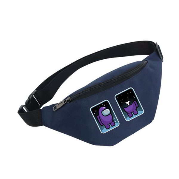 

among us fashion bag coin purse waist bags men and women sports mobile phone bag satchel among us zipper cartoon print wallet sale cz105c, Black