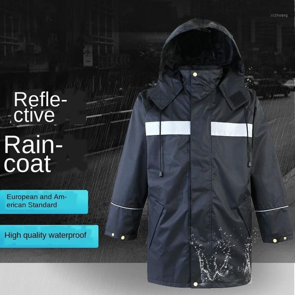 

men's jackets reflective raincoat suit clothing split type waterproof outdoor labor overalls cool celebrity style1, Black;brown