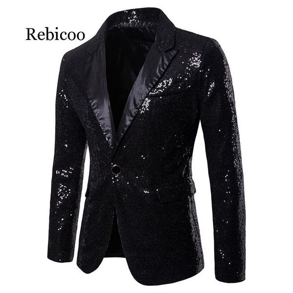 

men's jackets shiny blazer jacket sequined party, Black;brown