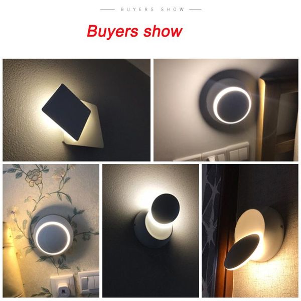 

nordic wall mounted led light 360 degree rotation adjustable wall lamp creative modern aisle round led stair light room decor