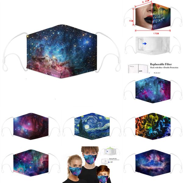 

protection reusable starry digital print cotton washable breathable dustproof masks anti smog pm2.5 protective mask for o449o