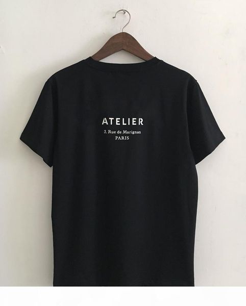 

luxury paris t shirts mens designer t shirts brand clothes atelier summer women printed t-shirts male 100%cotton tees, White;black
