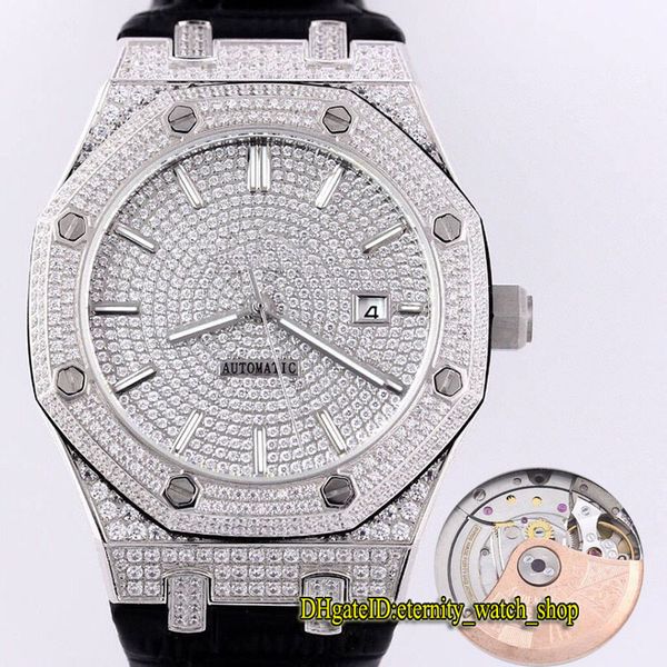 

высококачественный производитель лучшая версия royal series 15452bc gypsophila diamonds diale cal.a3120 автоматическая 15500 мужские часы ал, Slivery;brown