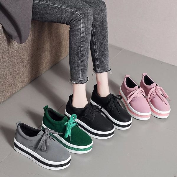 

spring autumn women sneakers flat on platform shoes striped thick sole casual shoes woman flats black green zapatos mujer 8909n #qn3t