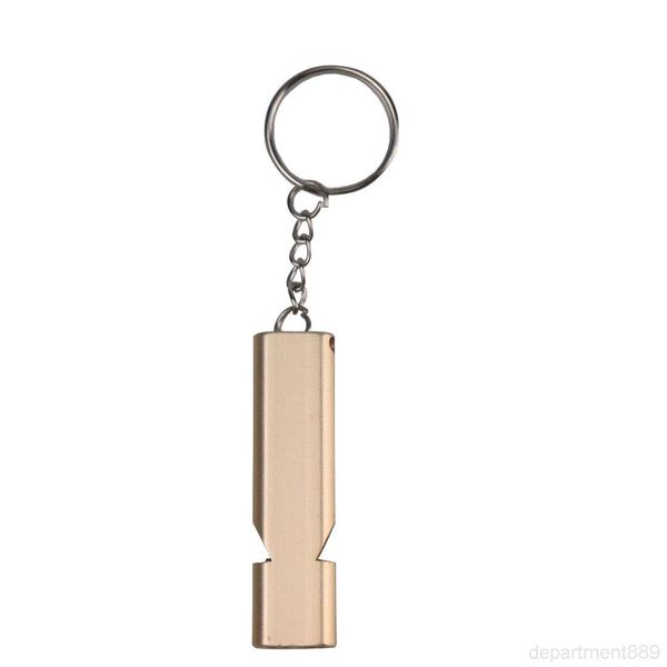 

new emergency double tube aluminum whistle 118db outdoor survival equipment