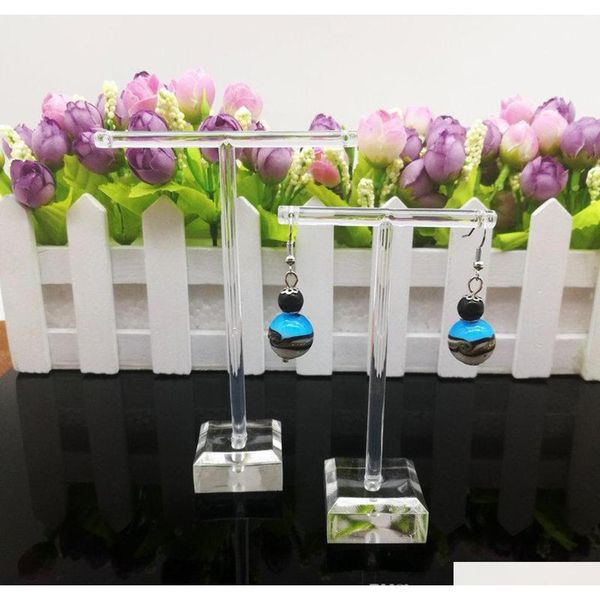 

shipping 5sets(2pcs/set) band clear organic glass earring jewelry holder display stand, fashion jewelry display ljidz 7ychk, Slivery;golden