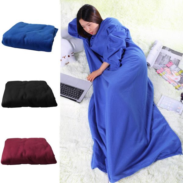 

the most fashionable dinner family winter warm wool blanket robe shawl with sleeves