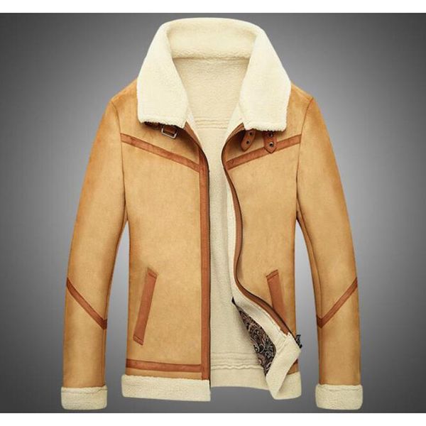 

men's jackets 2021 winter thicken fleece jacket coat men turn-down collar velvet fur warm parkas, Black;brown