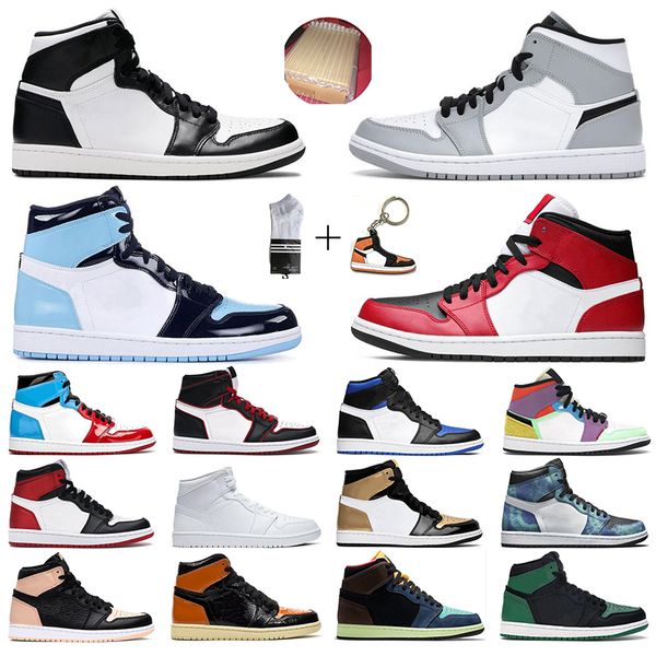 

basketball shoes for men women jumpman 1 1s pine green unc mocha chicago obsidian shattered backboard outdoor mens trainers sport sneaker, White;red