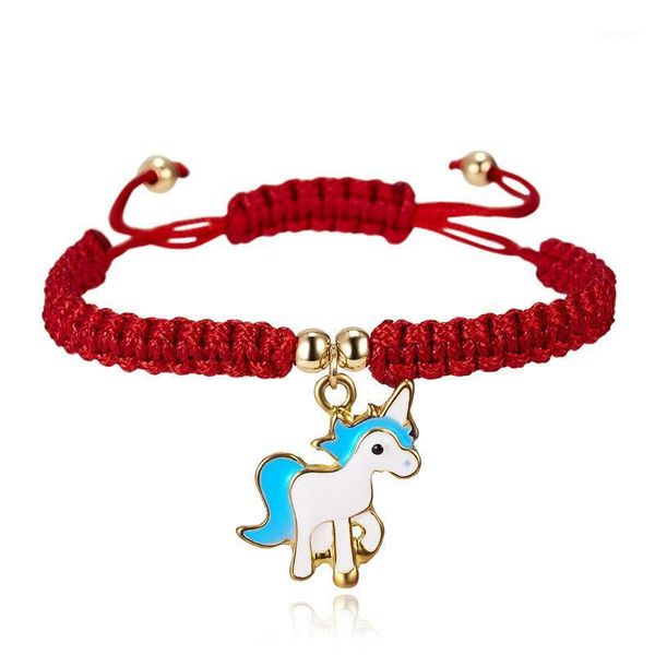 

2020 new fashion make a wish paper card blue foal pendant red rope braid adjustable bracelet lovers sister gift preferred1, Black