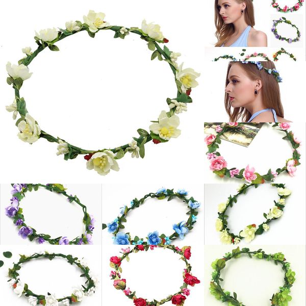 

women flower headbands bohemian artificial floral crowns hairbands fashion headwear for girls hair accessories beach wed o2xdj