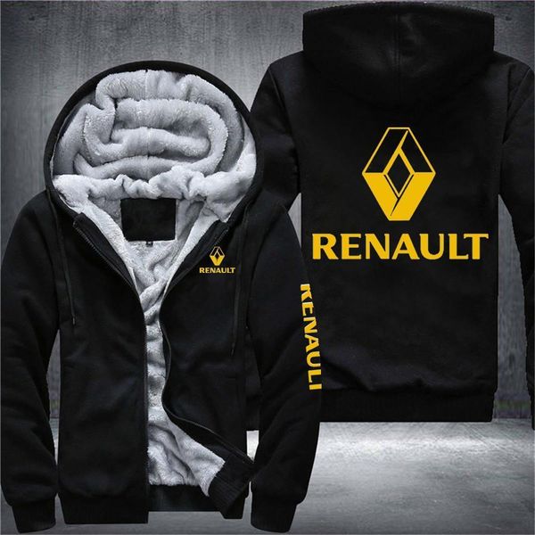 

2021 winter mitsubishi motors renault custom hoodies men print jackets thicken hoodie coat clothing casual sweatshirts for man, Black