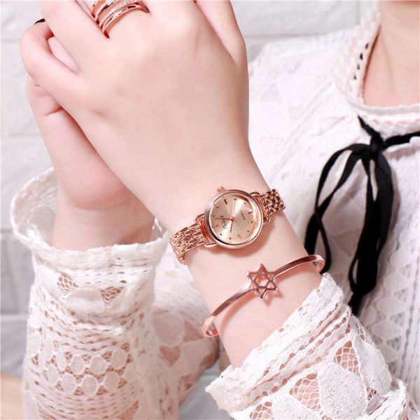

2020 fashion new bracelet fashion fashion temperament cutting small dial quartz women's watch bracelet watch tey2, Slivery;brown