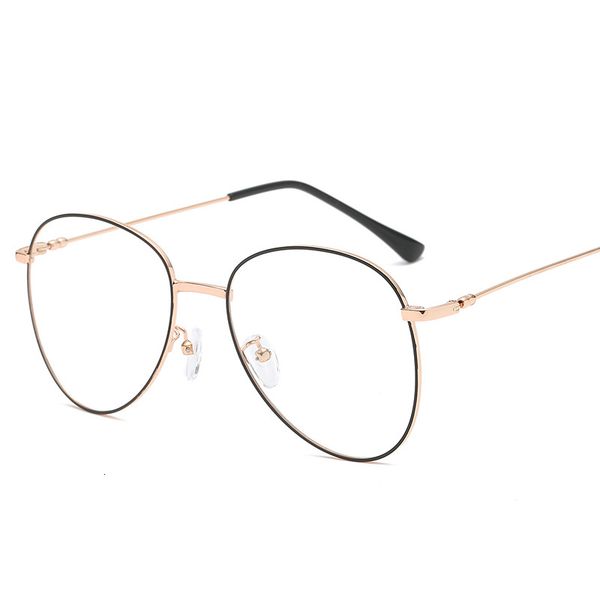 

new glasses frames 5831 net red men's and women's large frame flat lens anti blue glasses myopia frame designer aws, White;black
