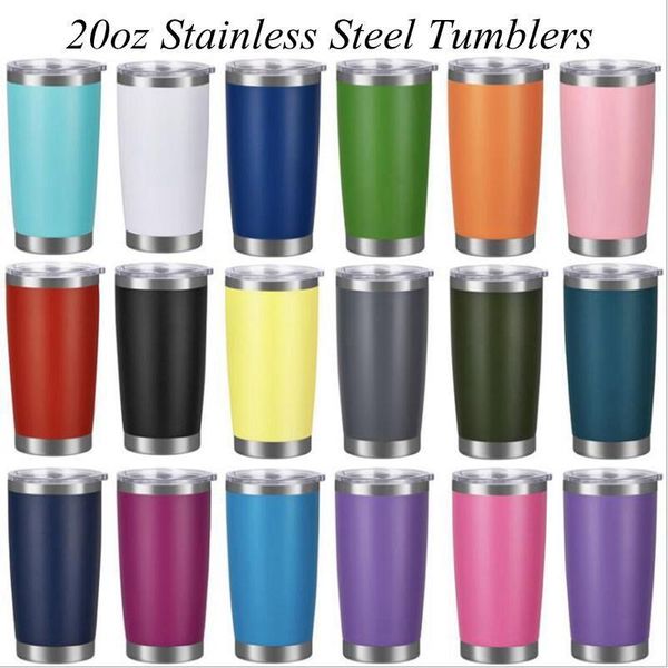 

stainless steel tumblers with lid water bottle egg cups wine beer travel insulated vacuum large capacity ice mugs 20oz sea shipping dhd1658